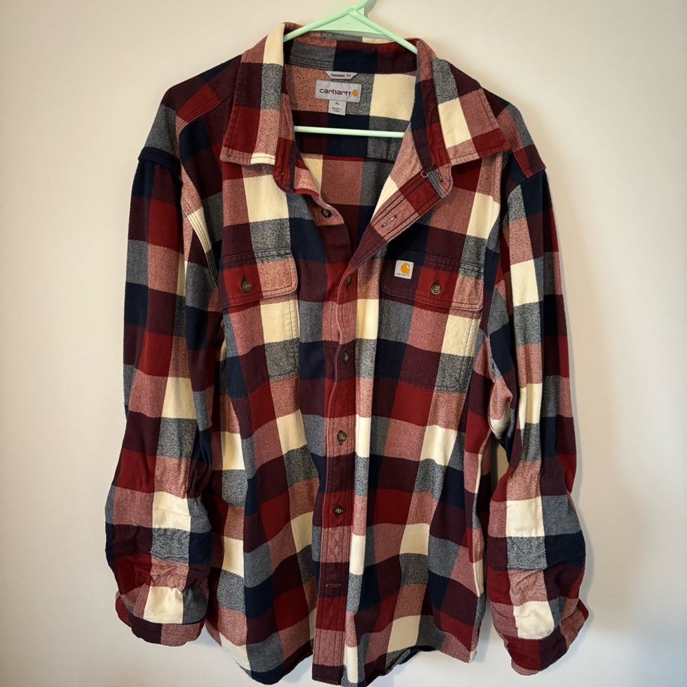 Carhartt Original Fit Plaid Long Sleeve Flannel Shirt XL